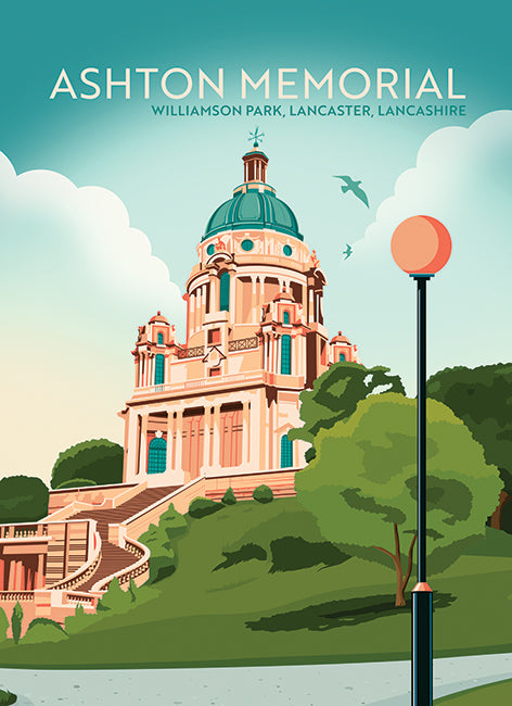 Ashton Memorial, Lancaster, Lancashire Tea Towel