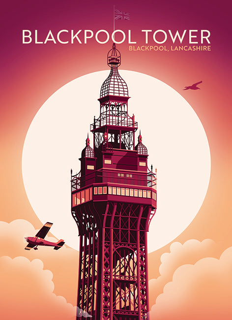 Blackpool Tower, Blackpool, Lancashire, Tea Towel