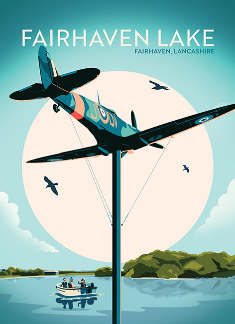 Fairhaven Lake, Fairhaven, Lancashire, Tea Towel