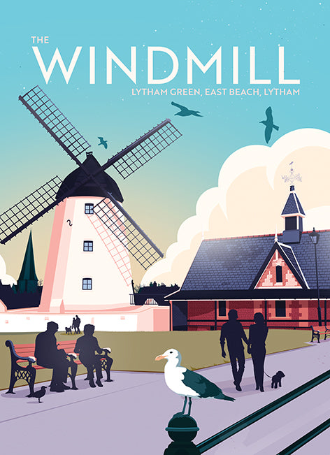 Lytham Windmill (day), Lytham, Lancashire, Tea Towel