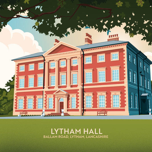 Lytham Hall, Lancashire, Wooden Backed Coaster