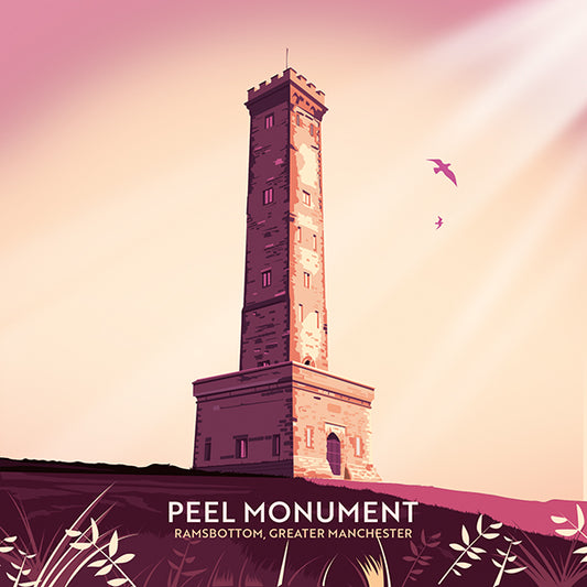 Peel Monument, Ramsbottom, Greater Manchester, Wooden Backed Coaster