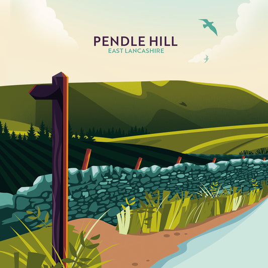 Pendle Hill, Lancashire, Wooden Backed Coaster