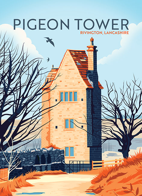 Pigeon Tower, Rivington, Lancashire, Tea Towel