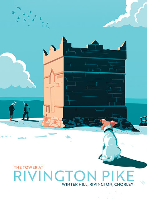 The Tower at Rivington Pike, Rivington, Lancashire, Tea Towel