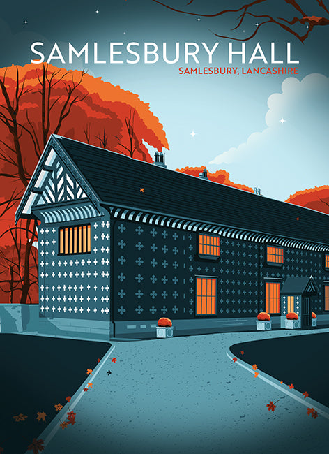 Samlesbury Hall, Preston, Lancashire, Tea Towel