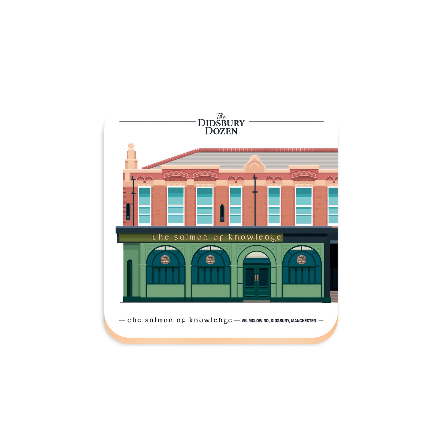 The Salmon of Knowledge, Didsbury, Manchester coaster