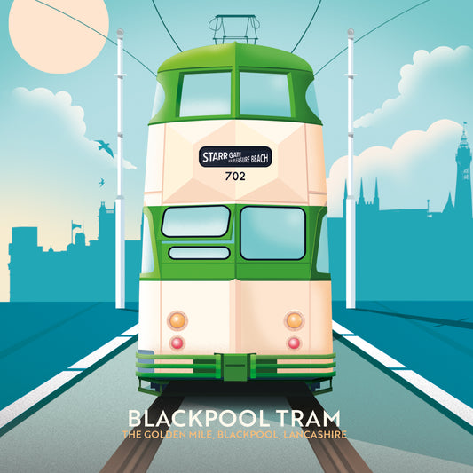 Blackpool Tram, Blackpool, Lancashire, Greetings card