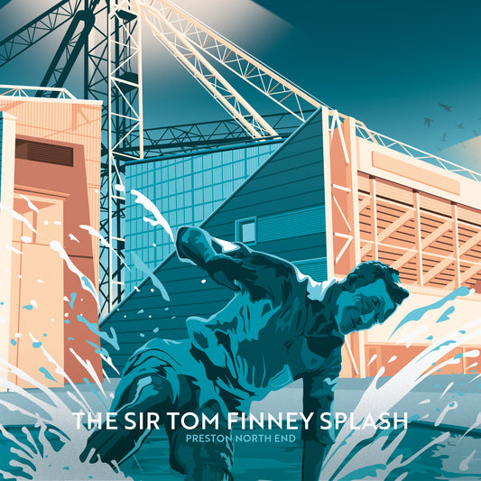 The Sir Tom Finney Splash, Preston, Lancashire Greetings card