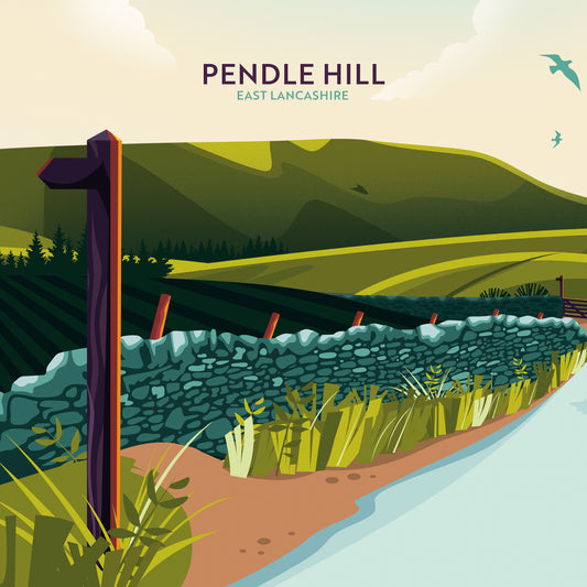 Pendle Hill, Pendle, Lancashire, Greetings card