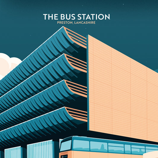 Preston Bus Station, Preston, Lancashire Greetings card