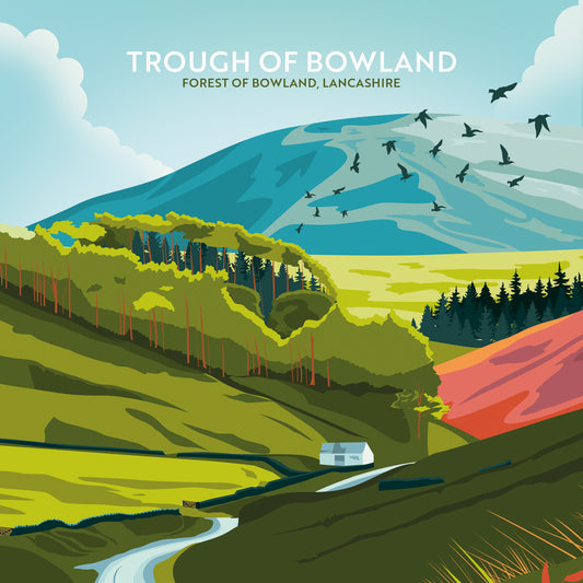 Trough of Bowland, Forest of Bowland, Lancashire, Greetings card