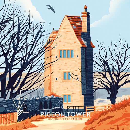 Pigeon Tower, Rivington, Lancashire Greetings card