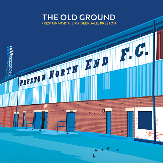 The Old Ground, Deepdale, Preston North End, Preston, Lancashire Greetings card