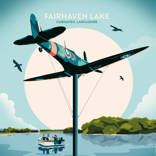 Fairhaven lake, Fairhaven, Lancashire, Greetings card