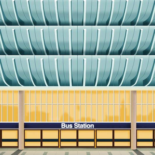 Preston Bus Station (face on), Preston, Lancashire Greetings card