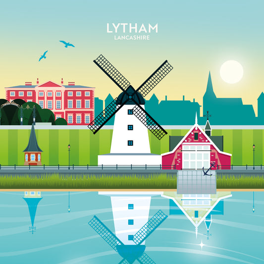 Lytham Montage, Lancashire, Greetings card