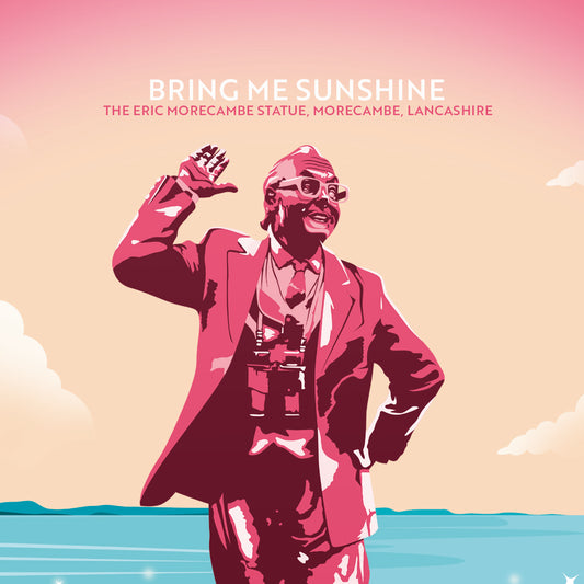 Bring Me Sunshine, Morecambe, Lancashire, Wooden Backed Coaster