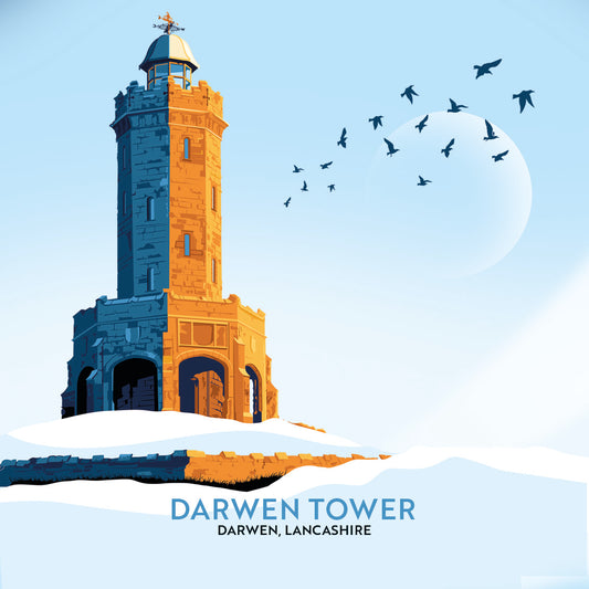 Darwen Tower, Darwen, Lancashire, Wooden Backed Coaster