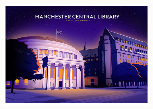 Manchester Central Library Art Print (Eve)