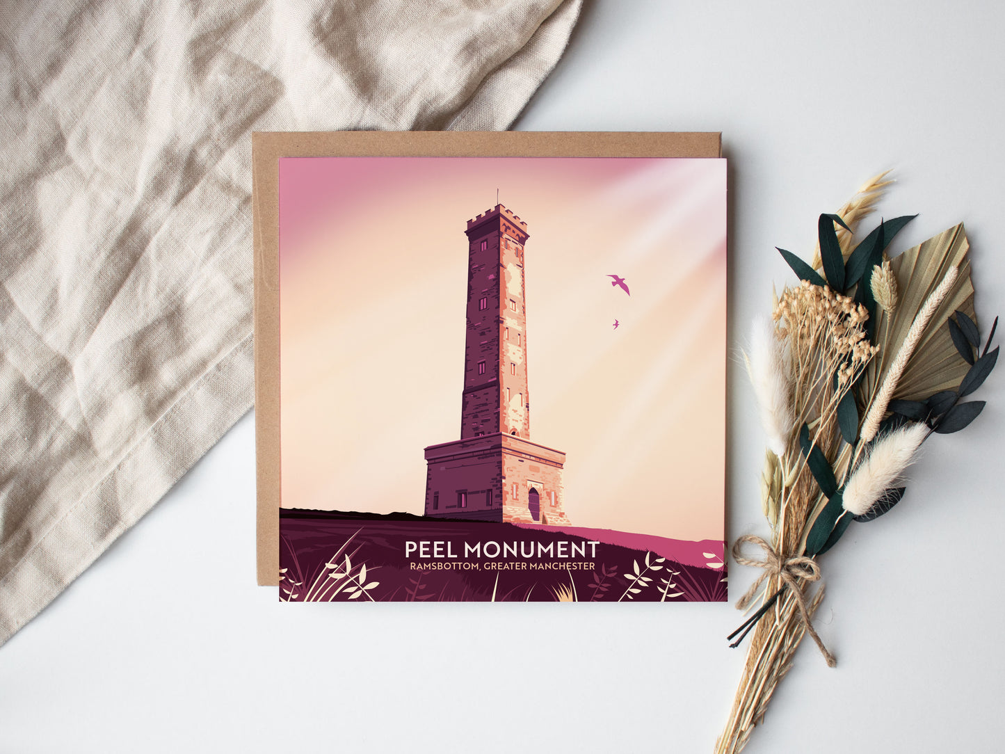 Peel Monument, Greater Manchester Greetings card