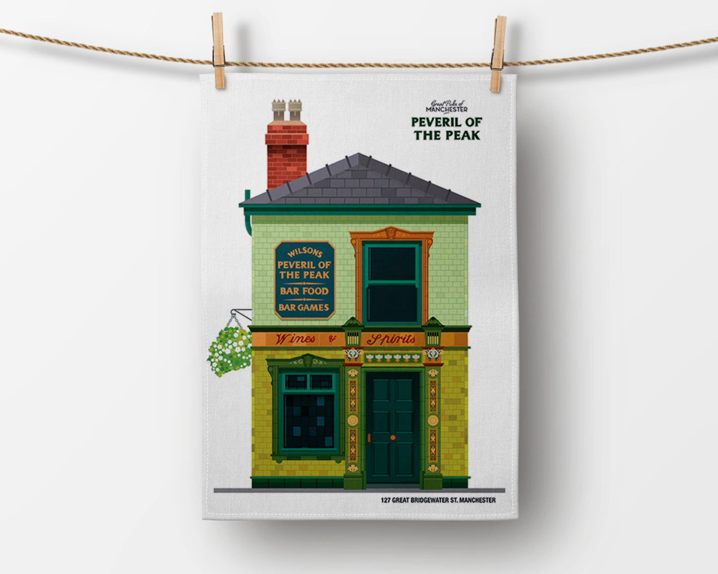 Peveril of the Peak, Manchester Tea Towel