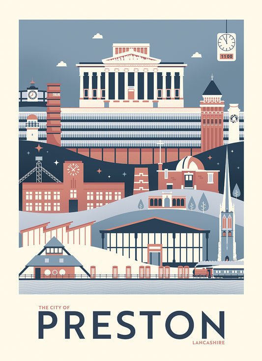 The City of Preston – Illustrated Tea Towel