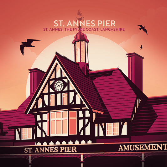 St.Annes Pier, St. Annes, Lancashire, Wooden Backed Coaster