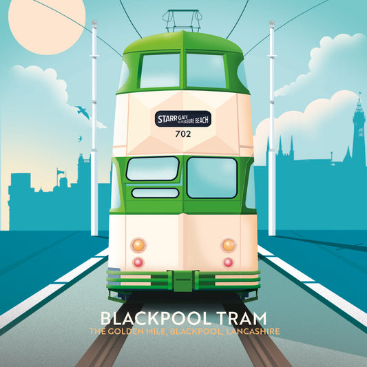 Blackpool Tram, Blackpool, Lancashire, Wooden Backed Coaster