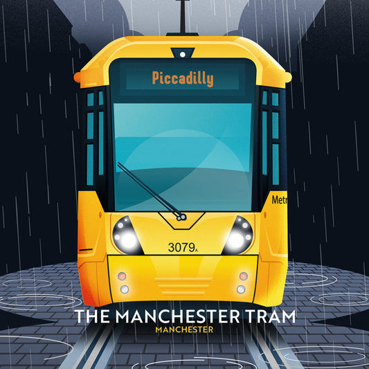 The Manchester Tram, Manchester, Wooden Backed Coaster