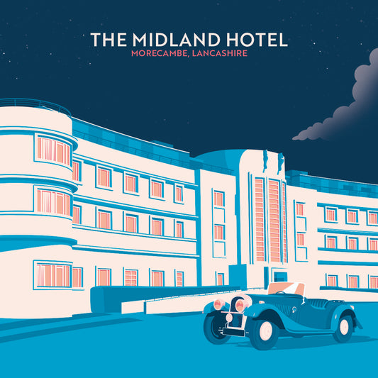 The Midland Hotel, Morecambe, Lancashire, Wooden Backed Coaster