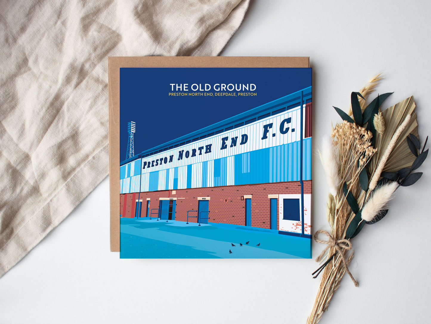 The Old Ground, Deepdale, Preston North End, Preston, Lancashire Greetings card