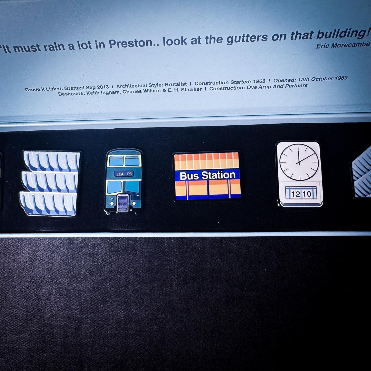 Preston Bus Station Pin badge gift set