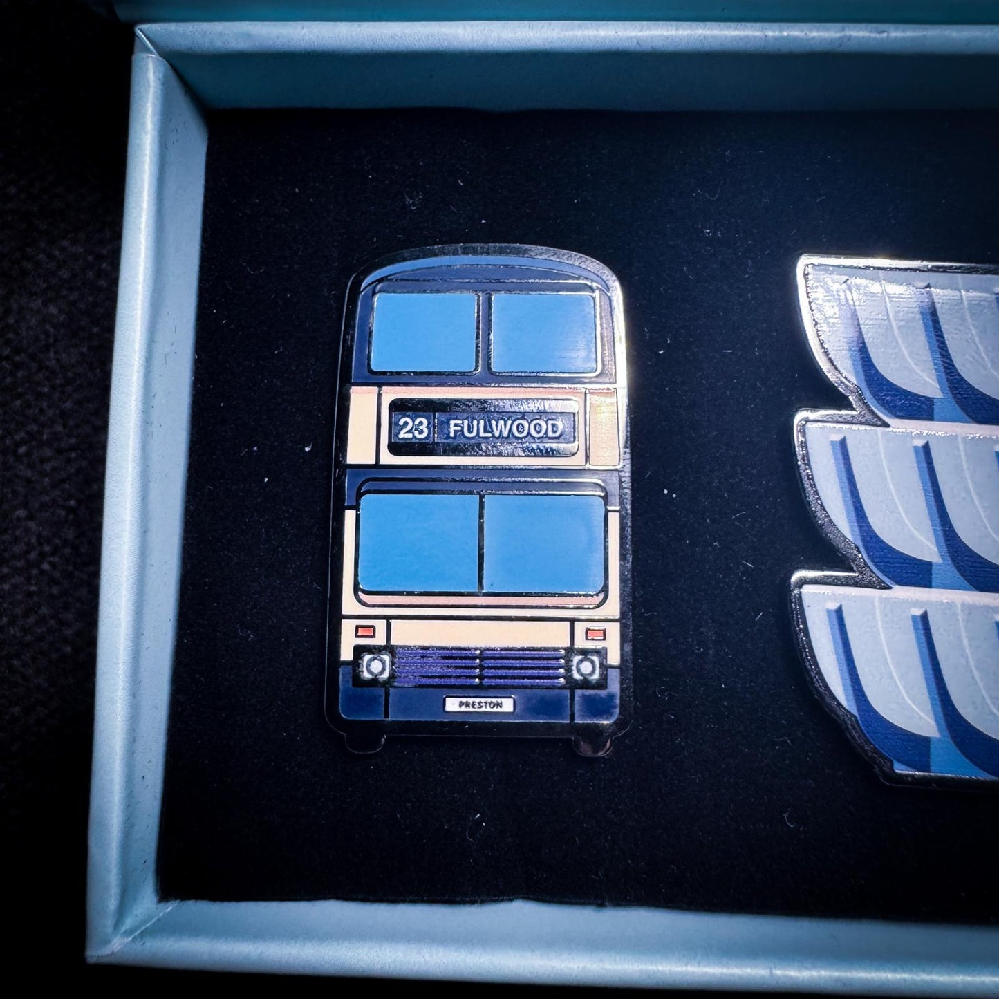 Preston Bus Station Pin badge gift set