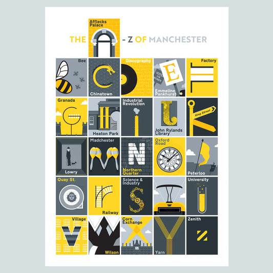 The A-Z of Manchester Art Print