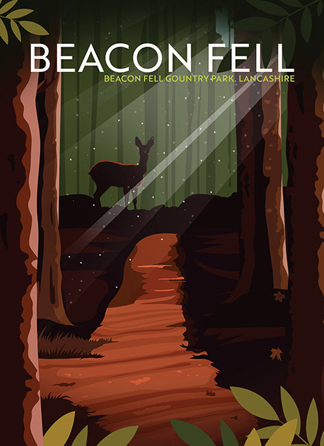 Beacon Fell, Beacon Fell Country Park, Goosnargh, Lancashire, Tea Towel