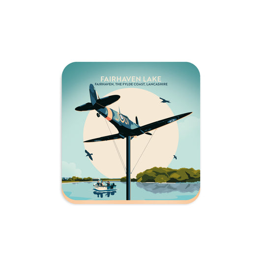 Fairhaven Lake, Fairhaven, Lancashire, Wooden Backed Coaster