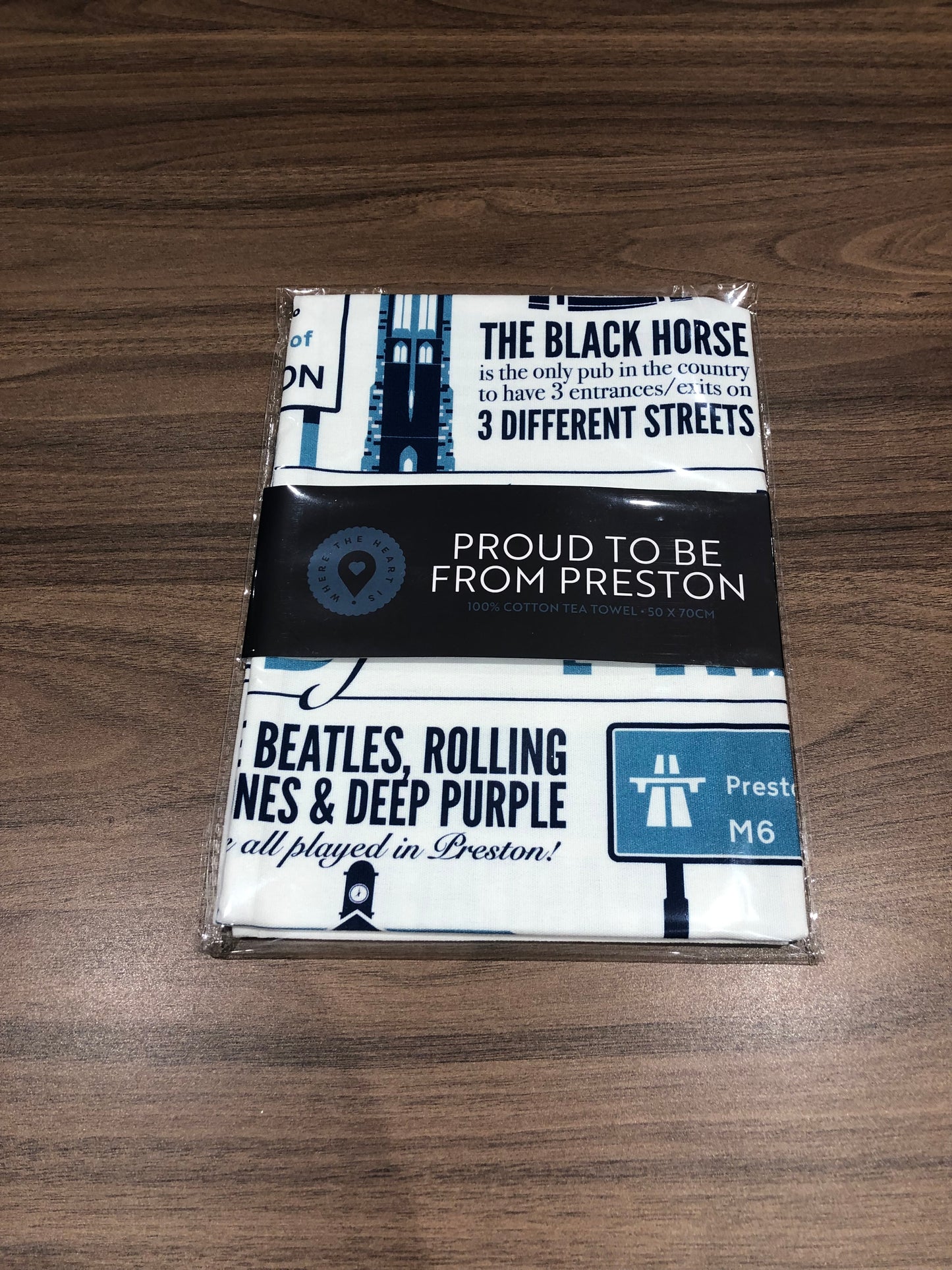 Proud to be from Preston, Lancashire, Tea Towel