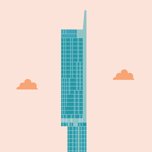 Iconic Beetham Tower, Manchester, Wooden Backed Coaster