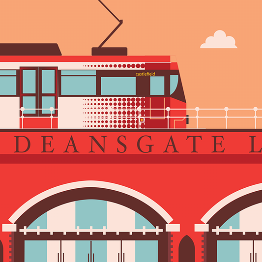 Iconic Deansgate Locks, Manchester, Wooden Backed Coaster