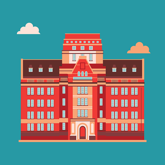Iconic Manchester University Sackville St, Manchester, Wooden Backed Coaster