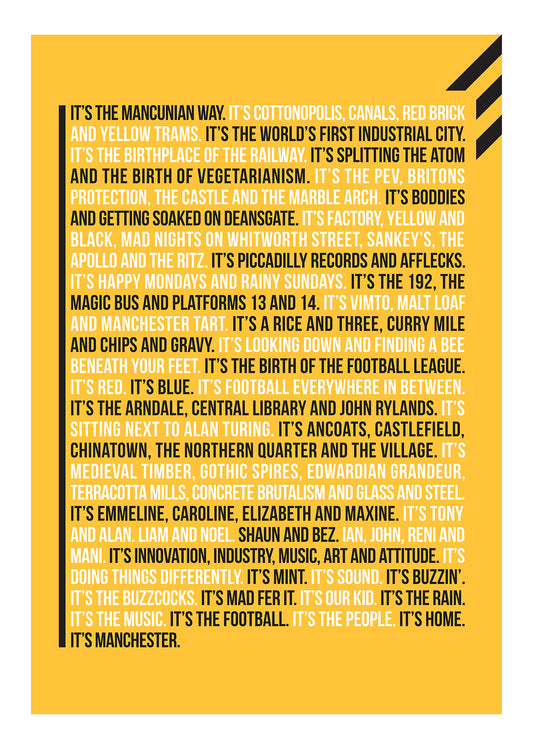 It's Manchester – Manchester Typography Art Print