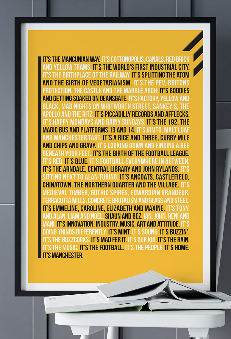 It's Manchester – Manchester Typography Art Print