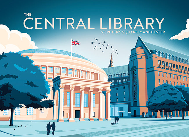 Manchester Central Library Day, Manchester Tea Towel