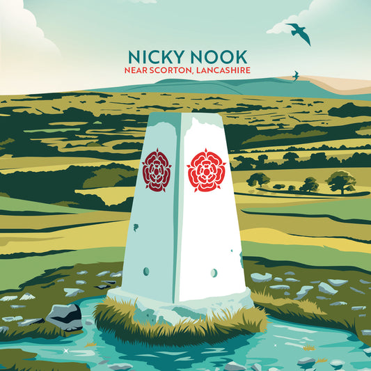 Nicky Nook, Lancashire, Wooden Backed Coaster