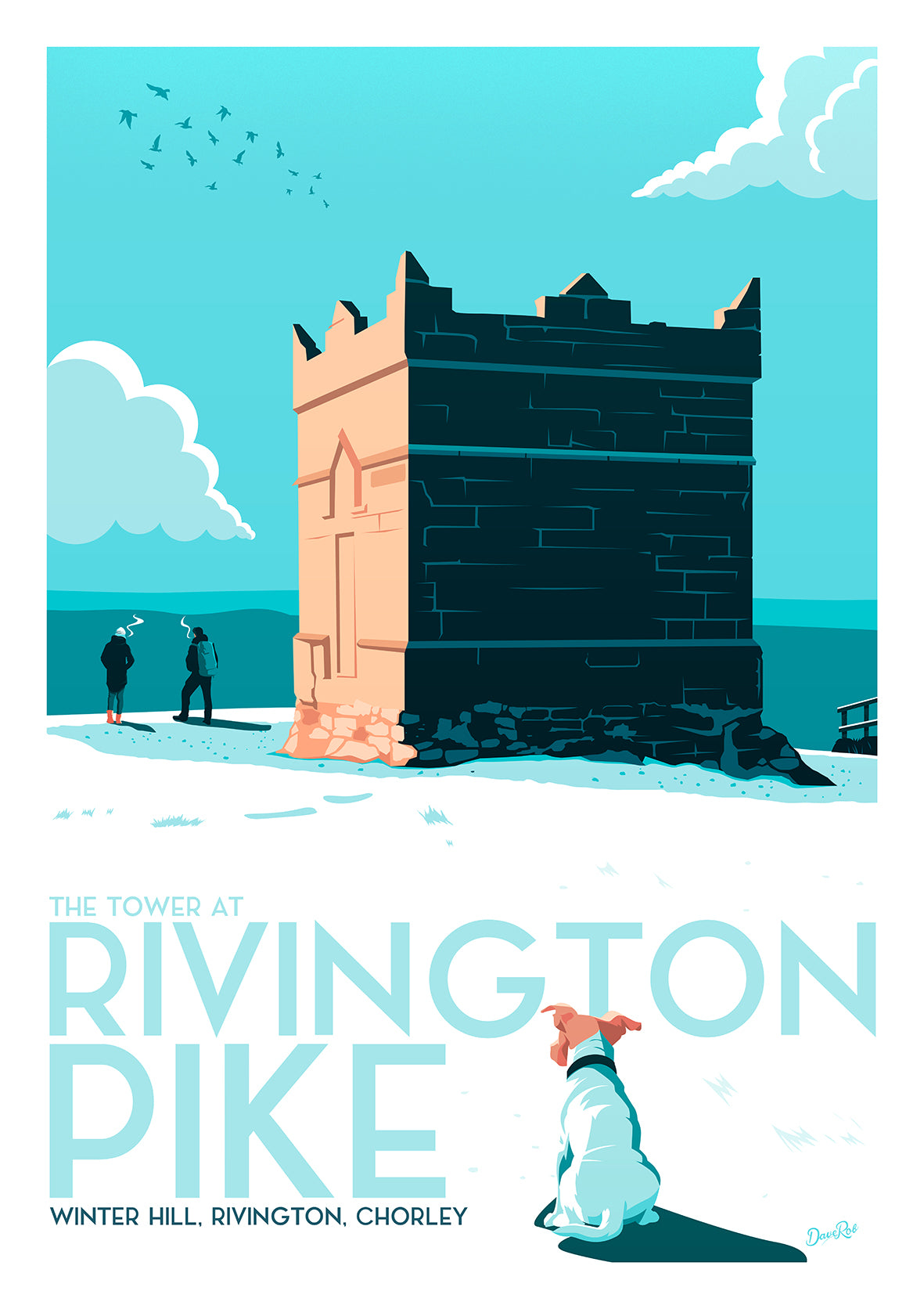Rivington Pike – Lancashire Illustrated Art Print