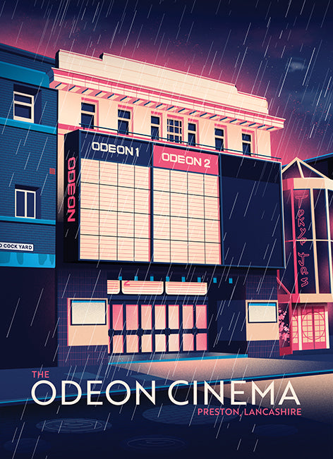 The Odeon Cinema, Preston, Lancashire Tea Towel
