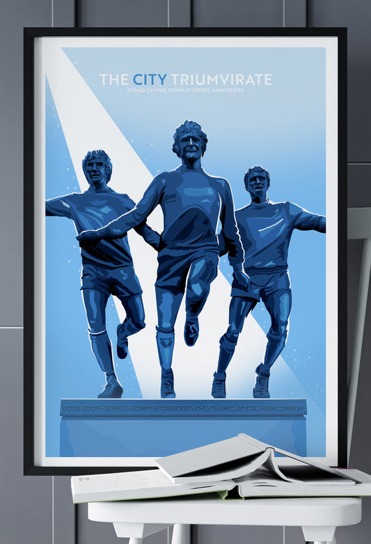 The City Triumvirate – Manchester City Art Print