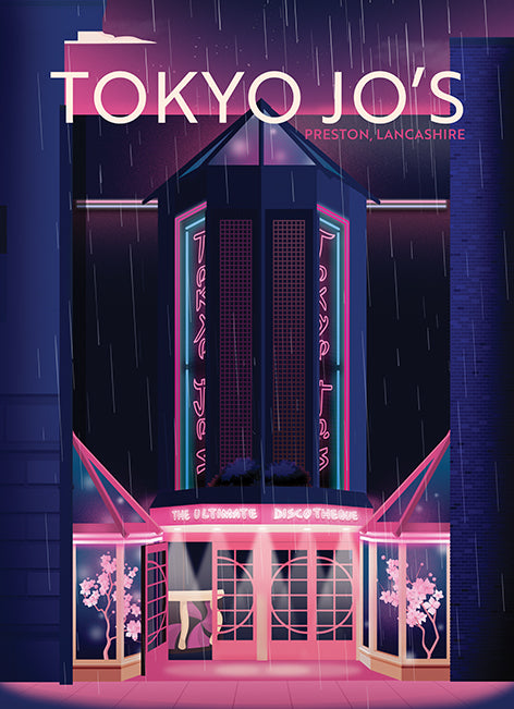 Tokyo Jo's Nightclub, Preston, Lancashire Tea Towel