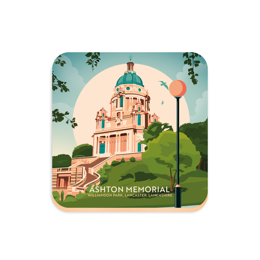 Ashton Memorial , Lancaster, Lancashire, Wooden Backed Coaster